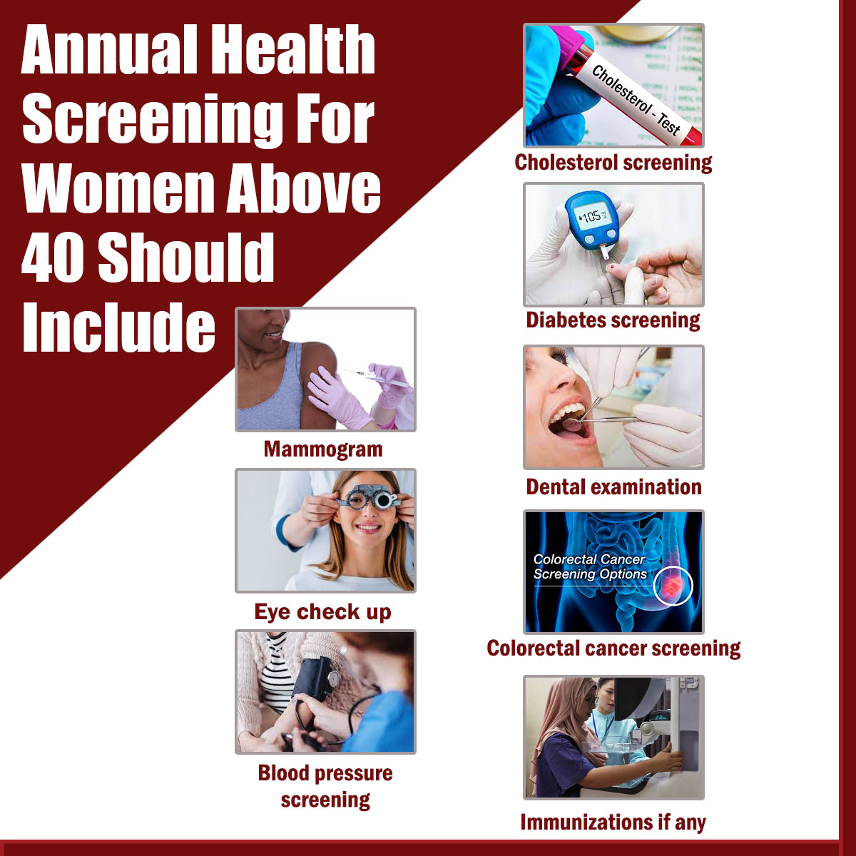 Do you know the must do health screening tests for women above 40