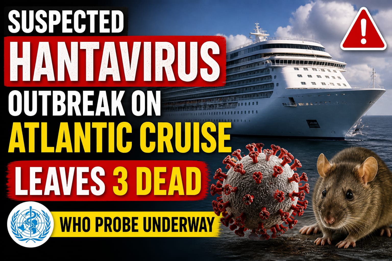 Suspected Hantavirus Outbreak on Atlantic Cruise Leaves Three Dead; WHO Launches Probe
